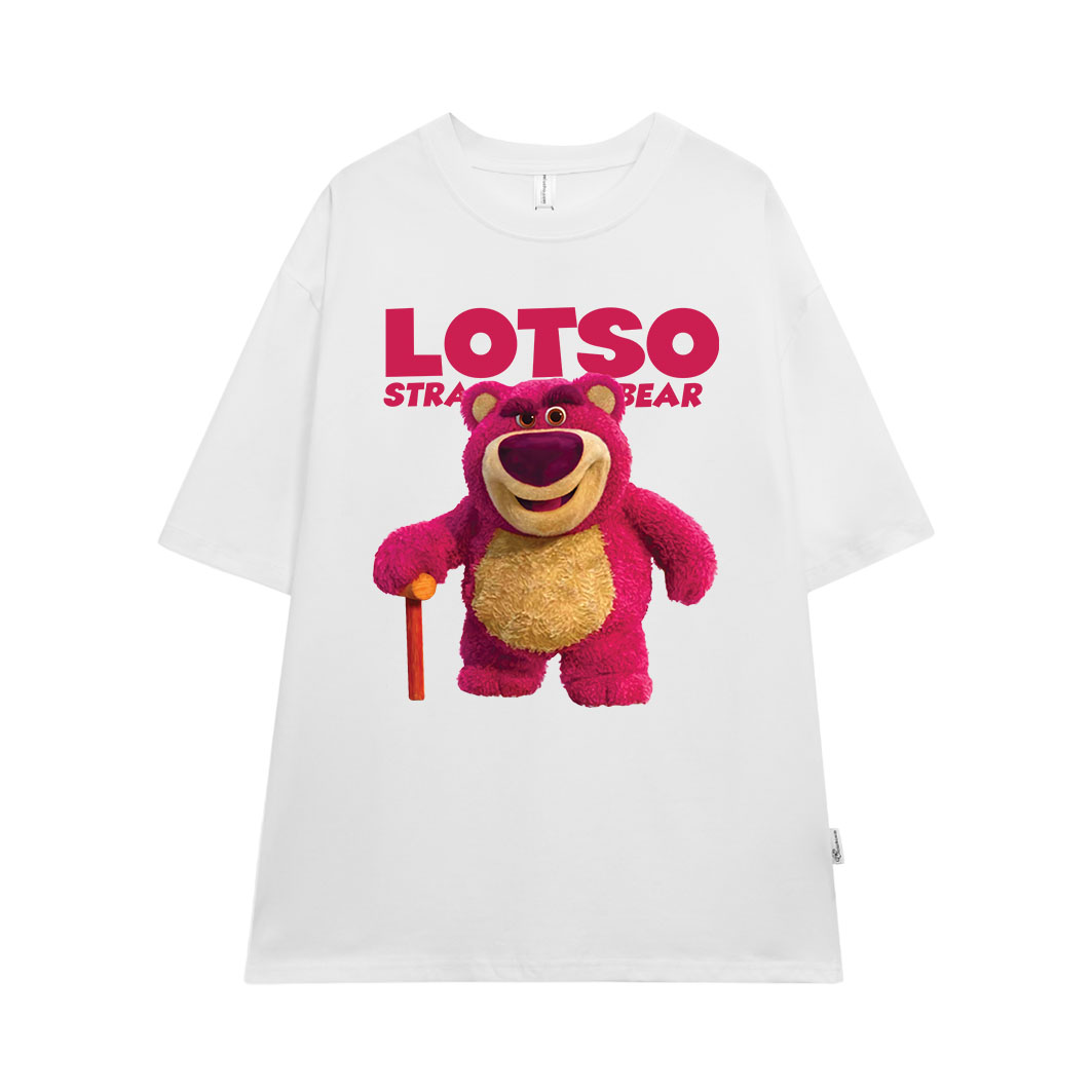 Áo thun gấu dâu lotso form rộng AT366 Miucho basic tee tay lỡ dành cho nam nữ in graphic_thumbnail_5