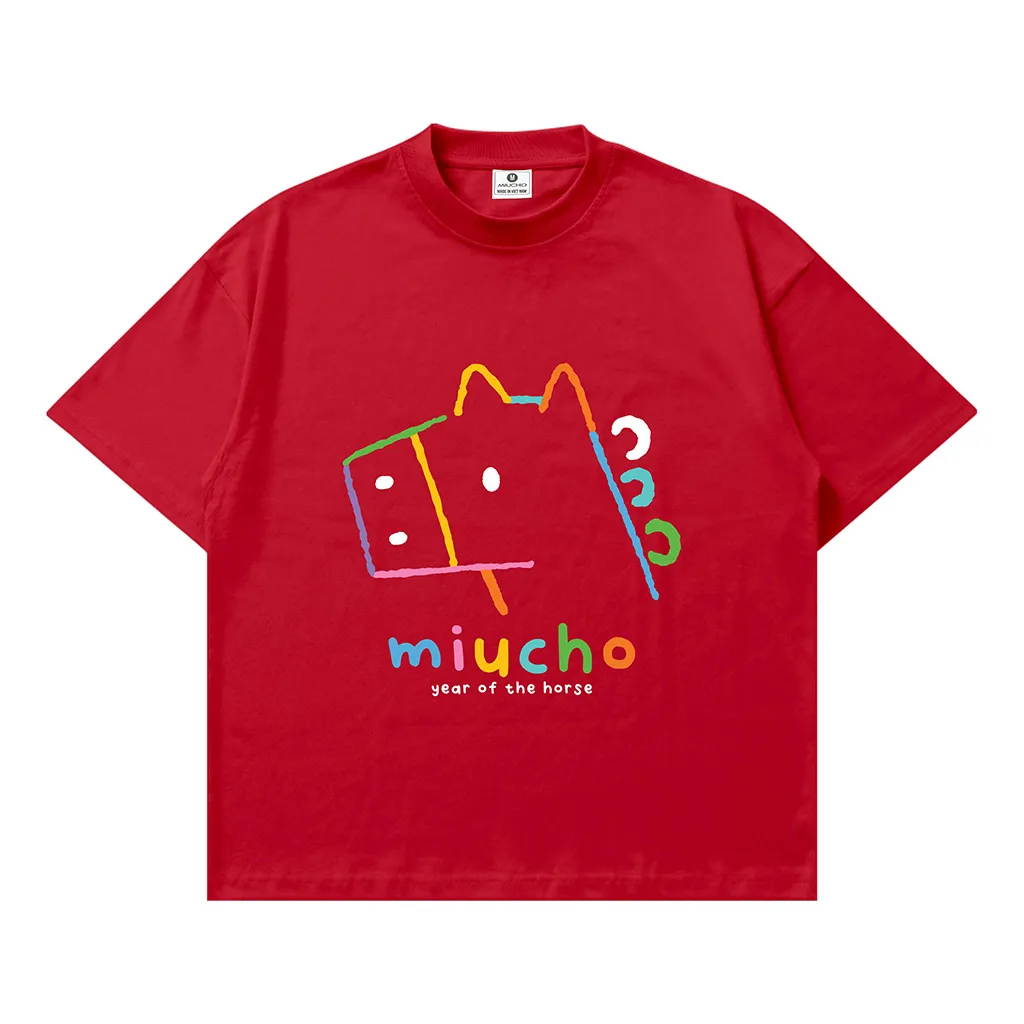 Áo thun nam nữ form boxy Miucho vải dày dặn thoáng mát hình ngựa hoạt hình in mix 2899_thumbnail_14
