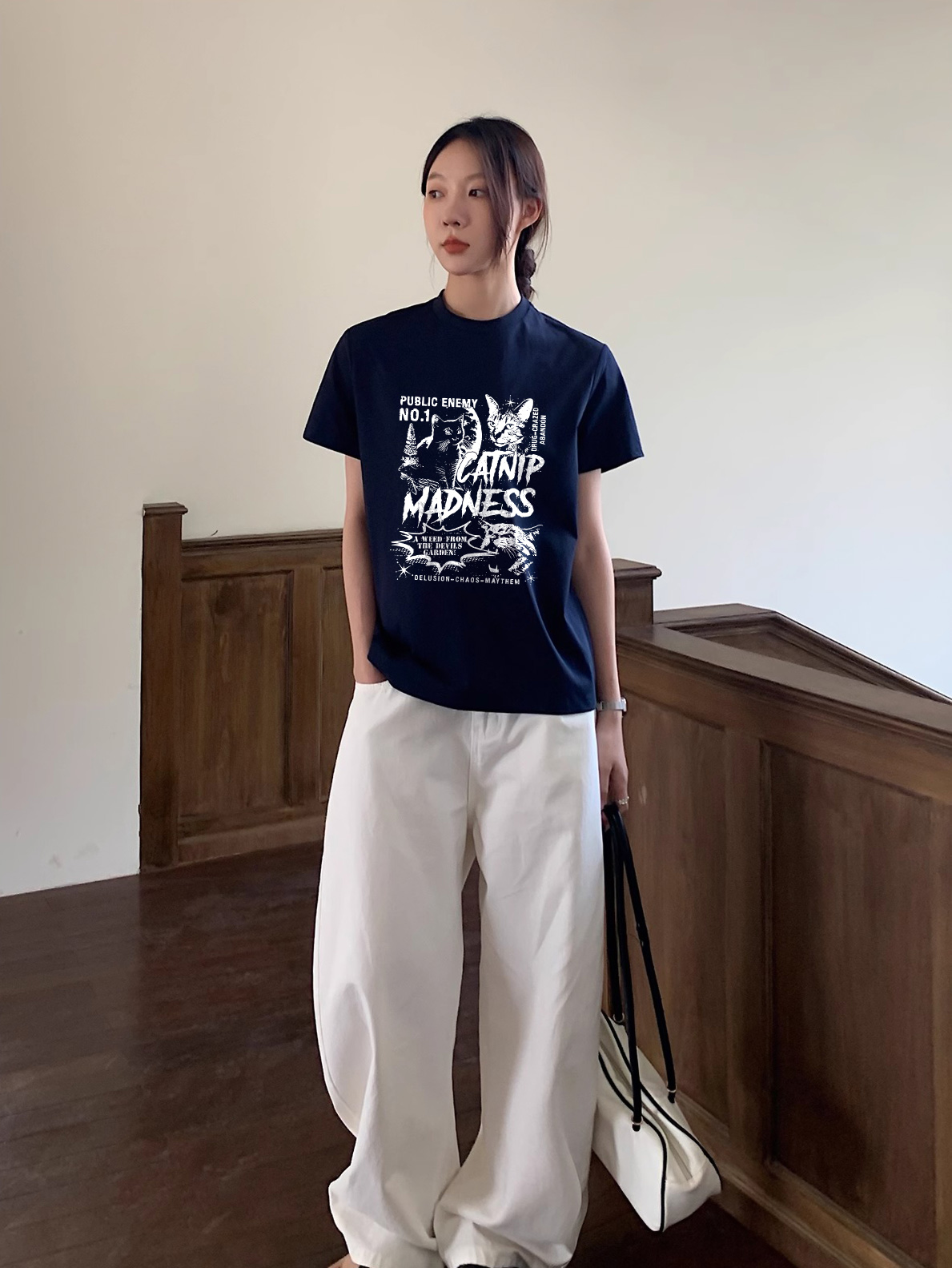 Áo thun nữ phong cách Korean form Regular ARD2397 Miucho Chic chất vải cotton cao cấp in mix_thumbnail_6