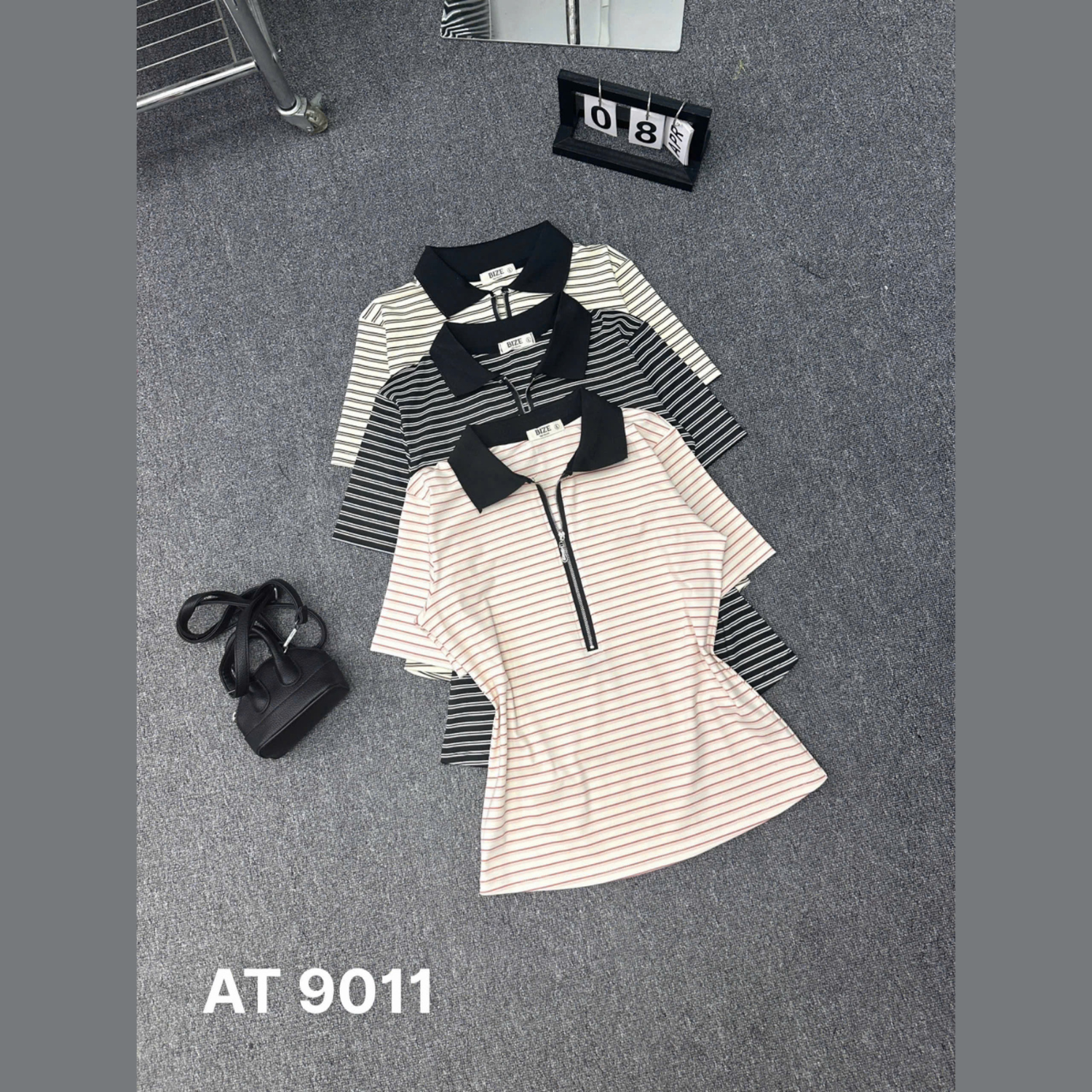 Áo thun sọc dây kéo kiểu bigsize AT9011 dành cho nàng béo mập từ 55-90kg