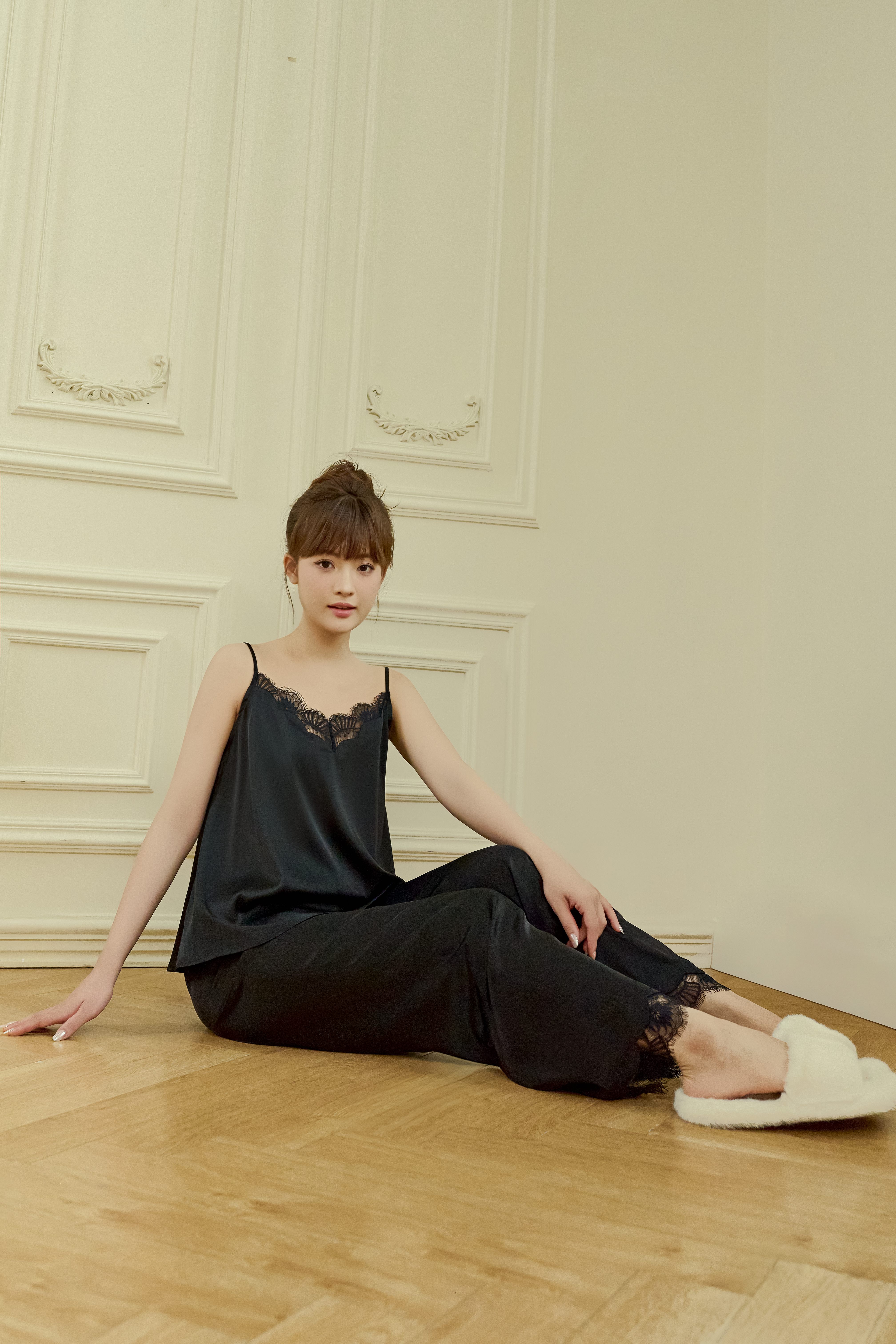 Bộ lụa áo 2 dây, quần dài BN601_thumbnail_2