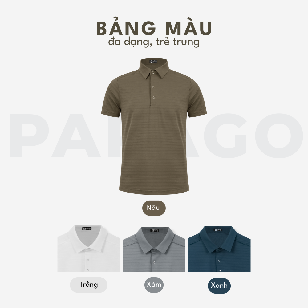 Áo polo PAPAGO cổ sơ mi ép cao cấp, polo trung niên sang trọng form rộng thoải mái - P25PLKN002_thumbnail_3