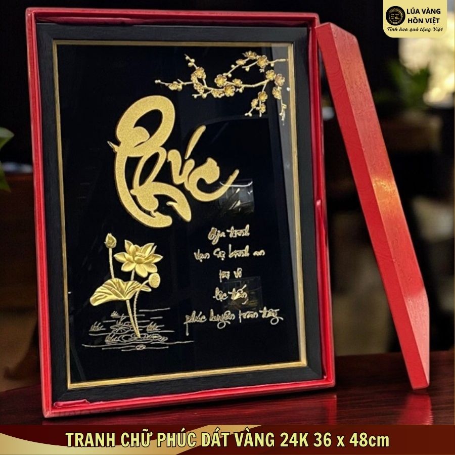 TRANH CHỮ PHÚC DÁT VÀNG 24K 36x48cm_thumbnail_1