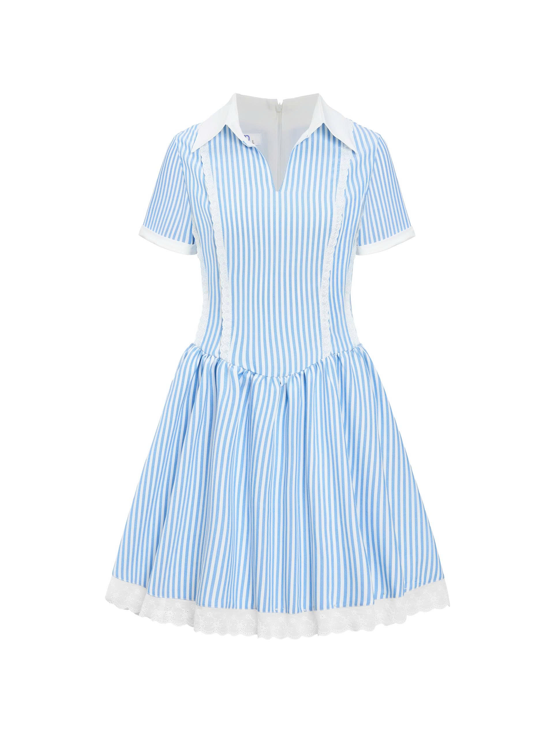 BIGSIZE NỮ - Đầm sọc dáng A phối ren dành cho nàng béo từ 55-90kg V-DA207_thumbnail_4