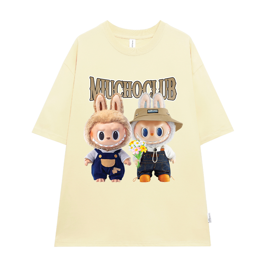 Áo phông labubu form rộng nhiều màu ATD1448 Miucho vải cotton cổ tròn in mix_thumbnail_0