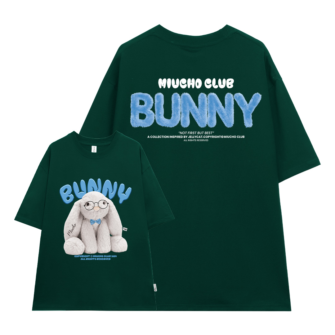Áo thun thỏ Bunny form rộng local brand ATD1257 Miucho tay ngắn cổ tròn in mix_thumbnail_11