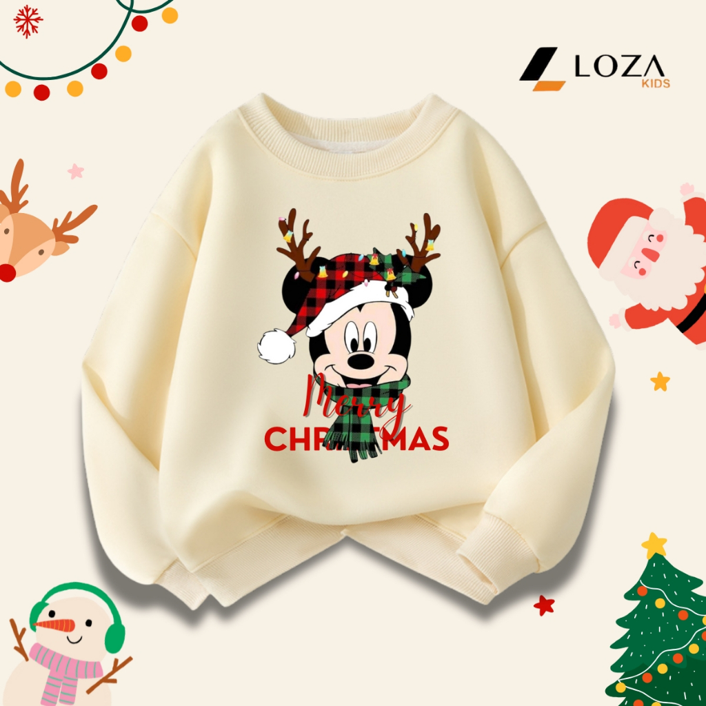 Áo nỉ Noel in hình BST Mickey Christmas cho bé - Loza Kids G0430_thumbnail_4