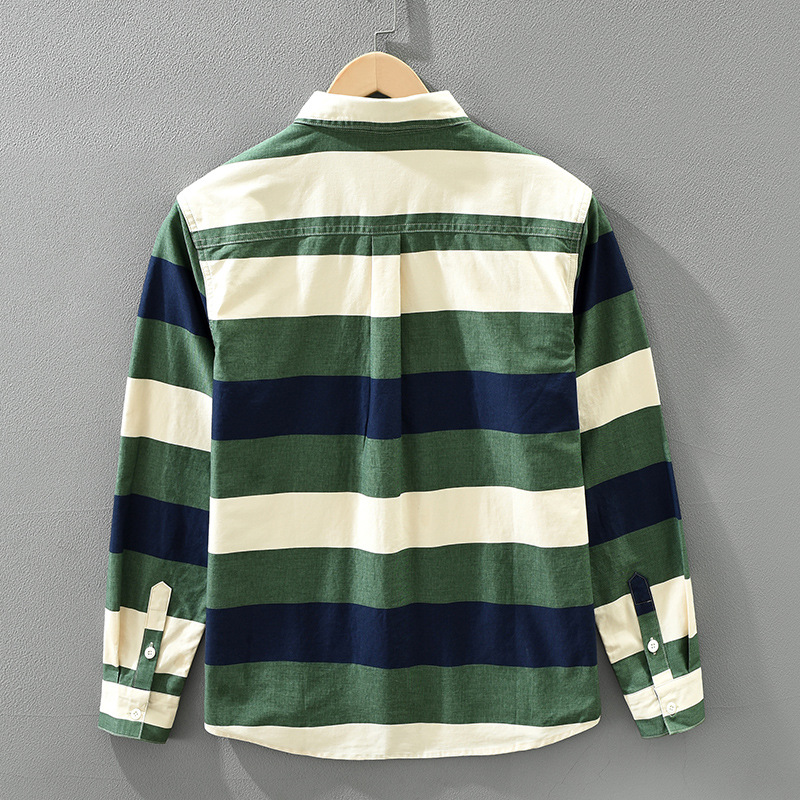 Áo Sơ Mi Nam Tay Dài Phối Màu Tươi Mát Phong Cách Nhật Bản – Form Rộng, Thời Trang, Đa Năng_thumbnail_2