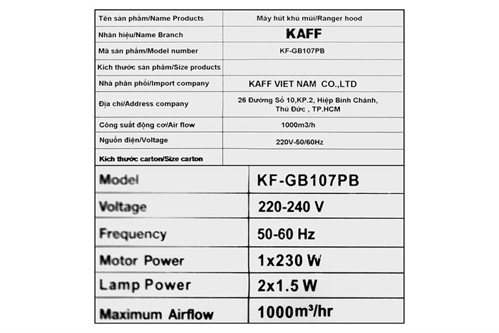 Máy hút mùi kính cong KF-GB107PB