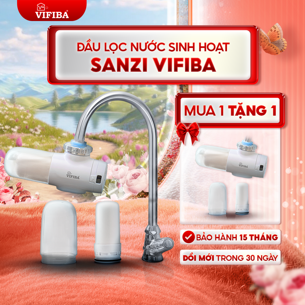 Bộ lọc nước VIFIBA x Sanbee Khử CLO - MUA 1 TẶNG 1