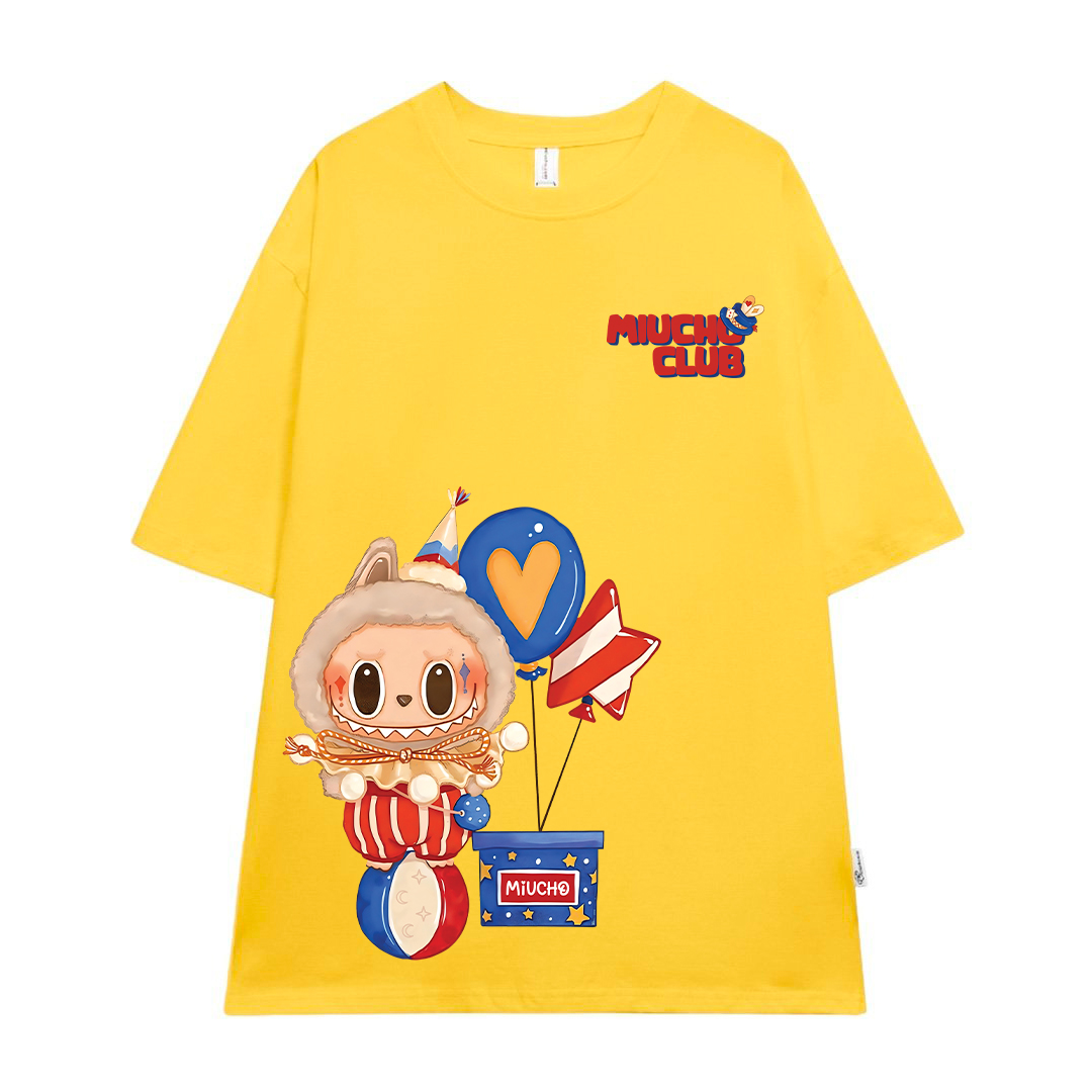 Áo phông labubu form rộng nhiều màu ATD1449 Miucho vải cotton cổ tròn in mix_thumbnail_13