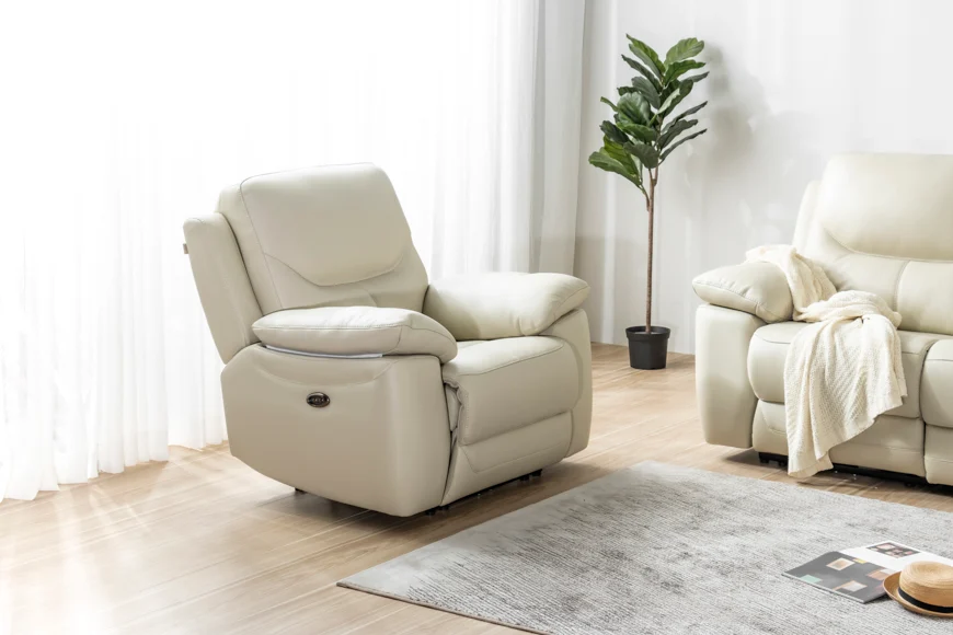 Leather  sofa Rodeo Ivory 1 seat