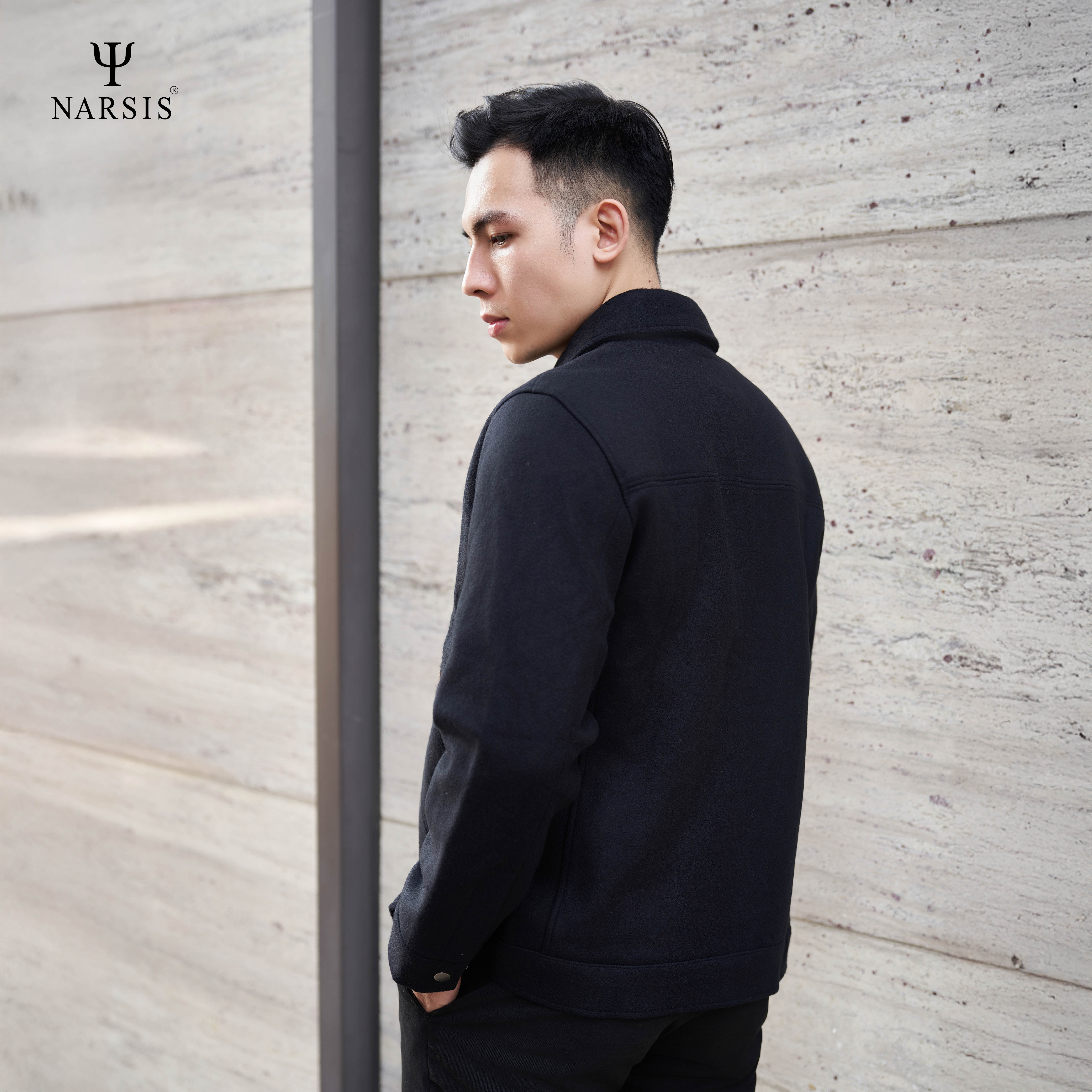 Áo Khoác Nam Narsis D24007 Thiết Kế Dạ Dài Tay Cổ Bẻ, Phong Cách Trẻ Trung, Lịch Lãm_thumbnail_3