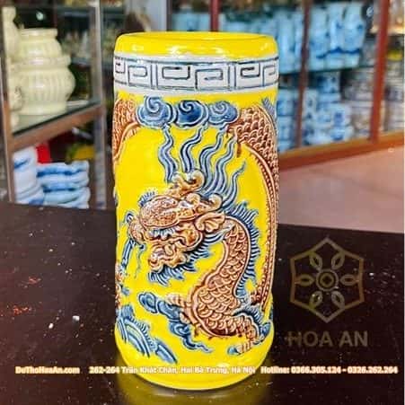 Ống Hương Men Vàng Hoàng Kim1