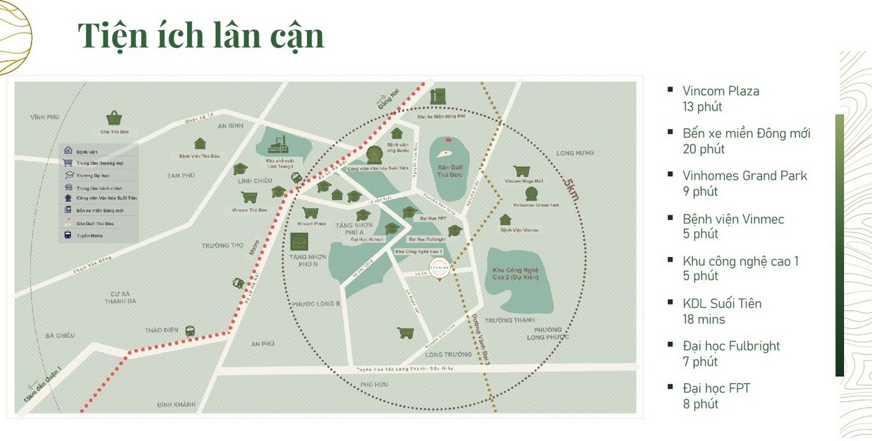 Liên kết vùng thuận tiện của cư dân chung cư Elysian đến các khu đô thị lân cận