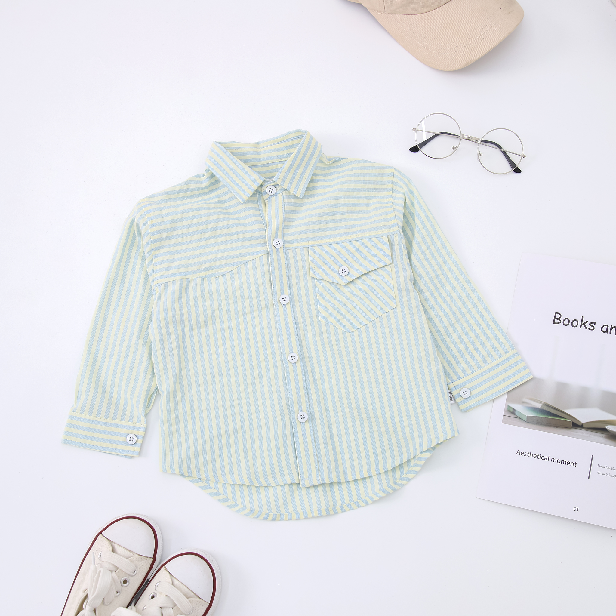 Áo sơ mi kẻ dài tay túi ngực_thumbnail_1