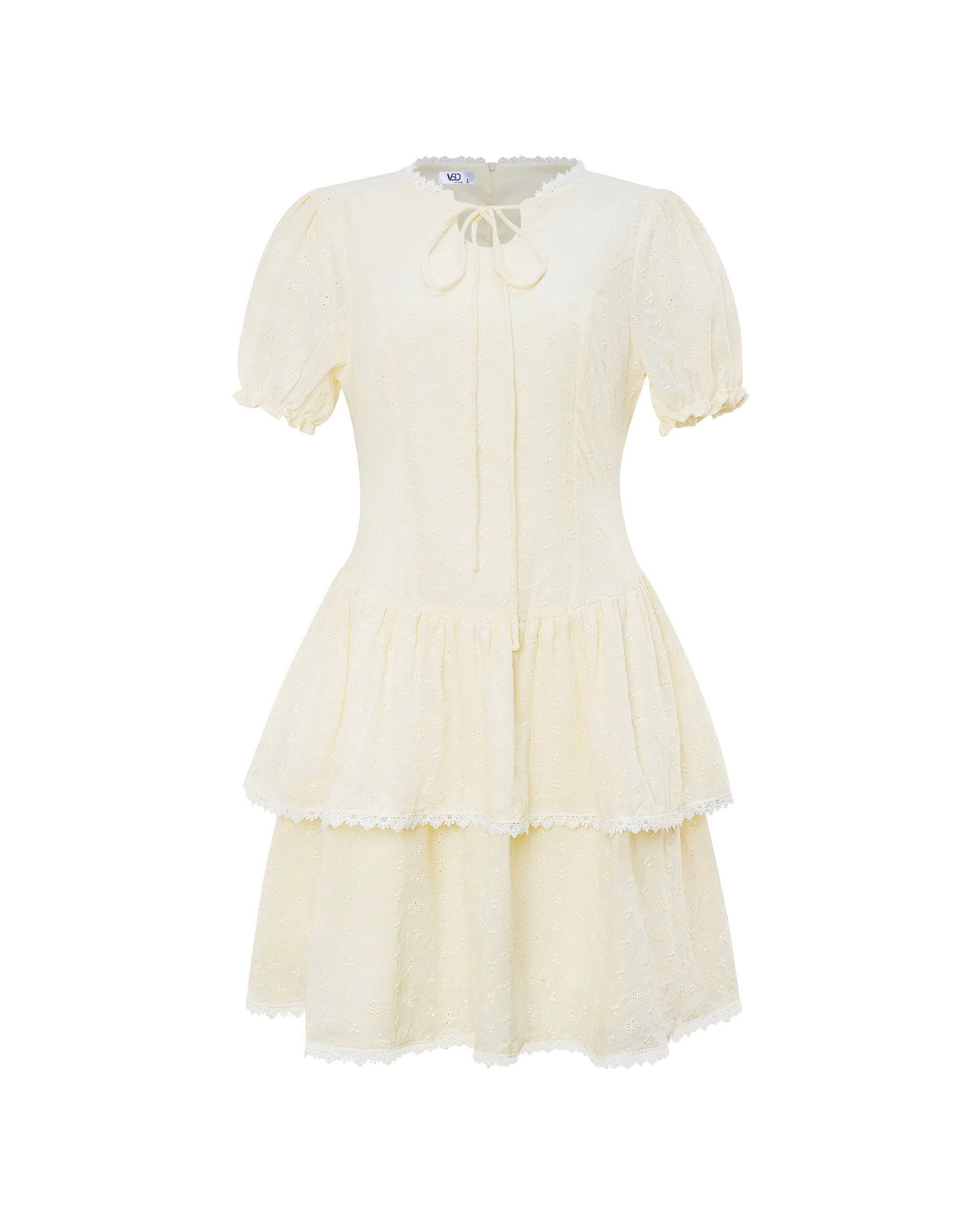 BIGSIZE - Đầm xô thêu hoa tay ngắn cho nàng béo V-DA182