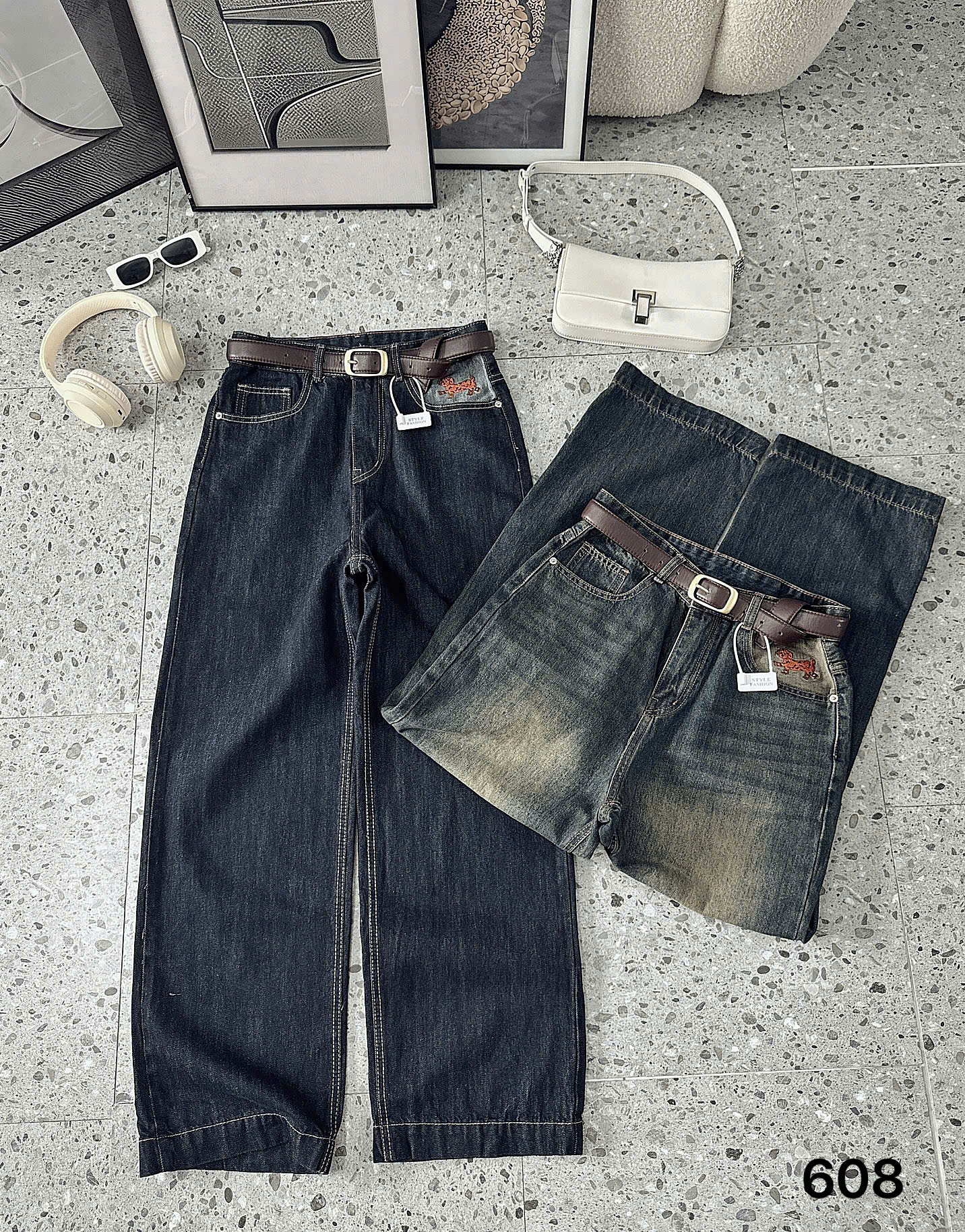 BIGSIZE NỮ-Quần suông thêu cún cam T- QJ608_thumbnail_4