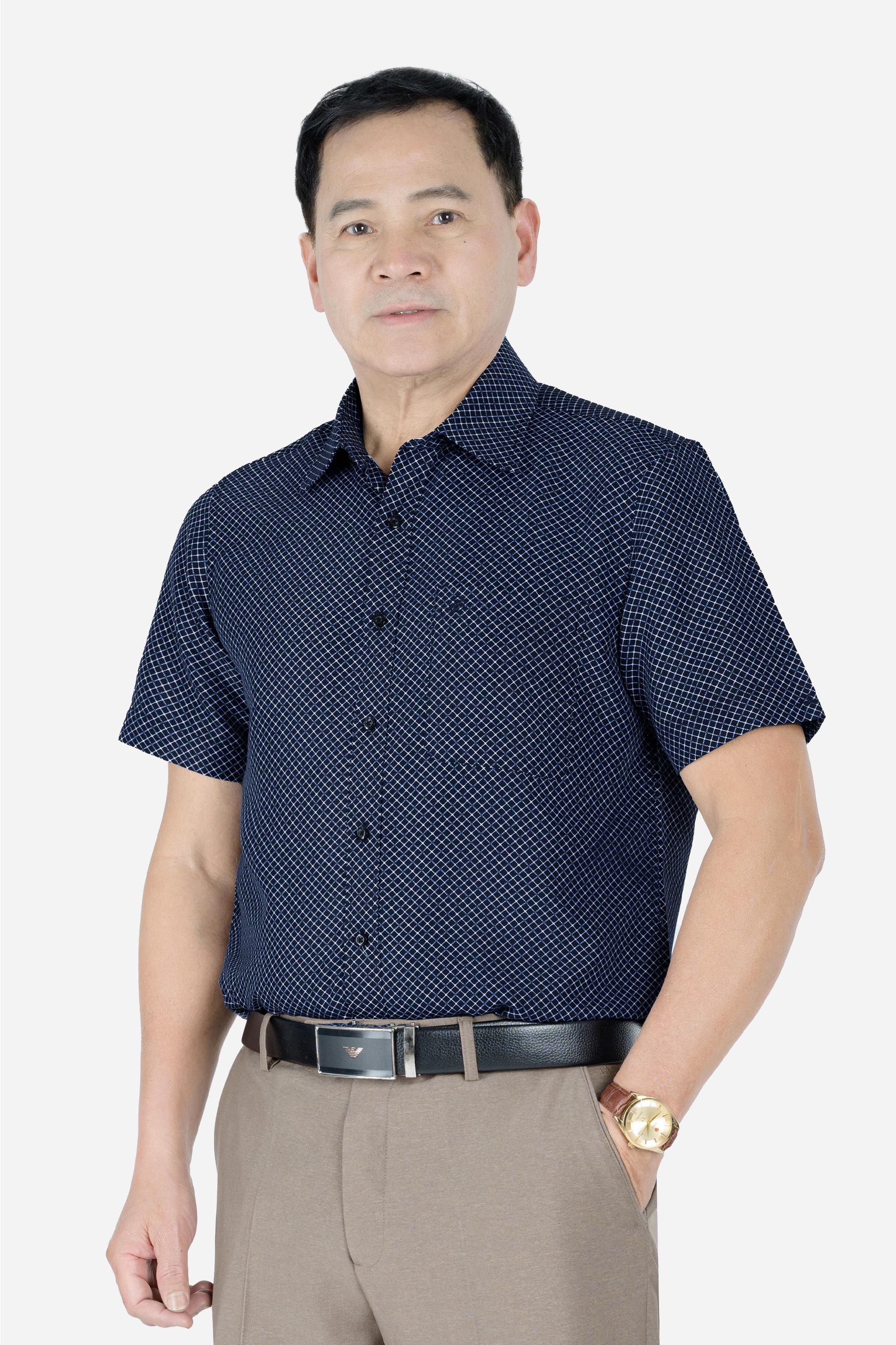 Sơ Mi Họa Tiết Nam Trung Niên ANCHI Chất Liệu Cotton Phom Suông Vạt Ngang Màu Đen_thumbnail_28