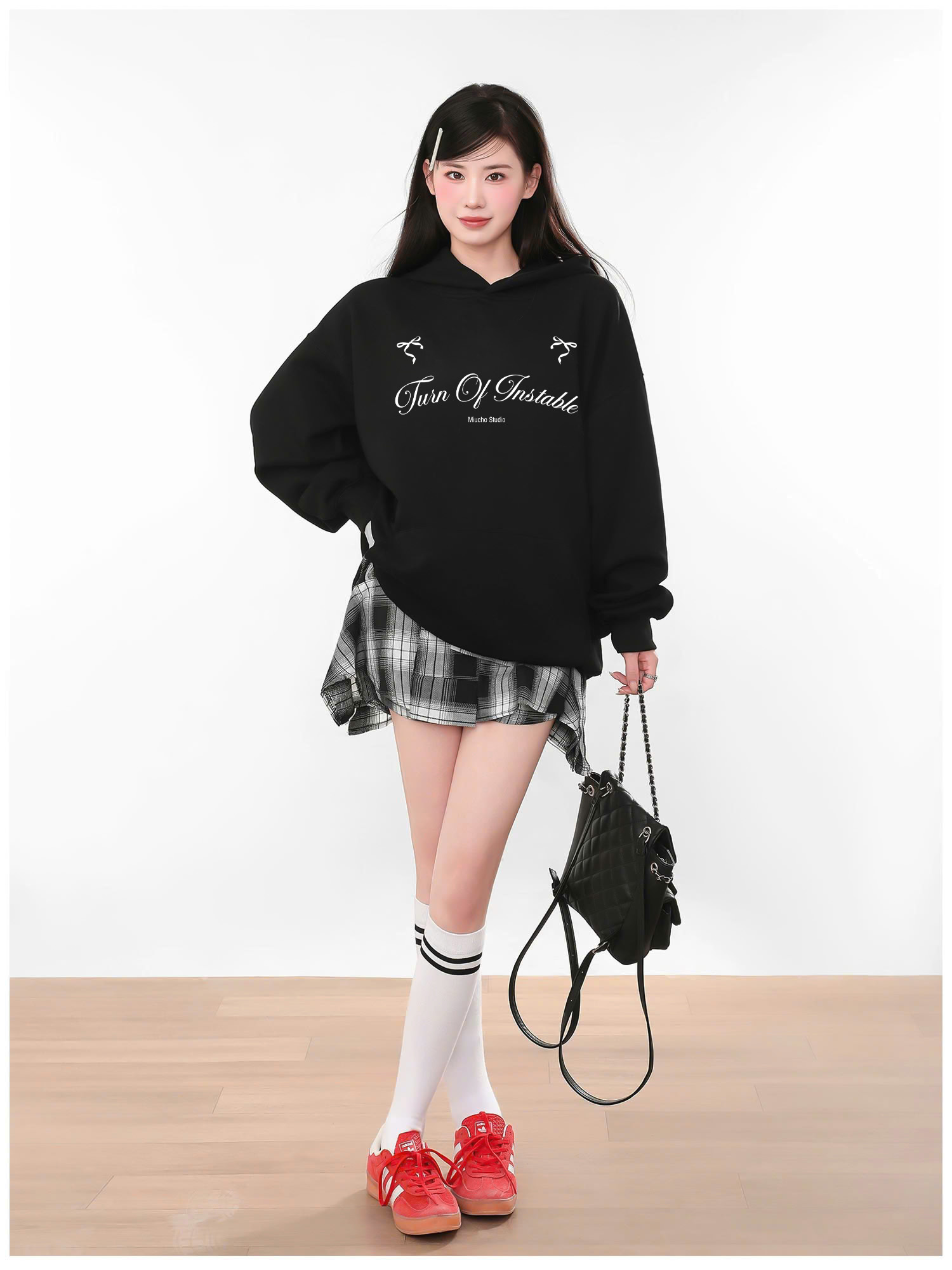 Áo hoodie nữ form rộng local brand HDD1621 Miucho vải nỉ chân cua dày dặn mũ tròn in typography_thumbnail_2