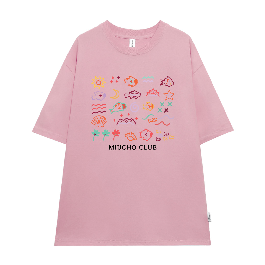 Áo thun form rộng unisex mùa hè ATD1041 Miucho vải cotton tay lỡ cổ tròn in artwork_thumbnail_0