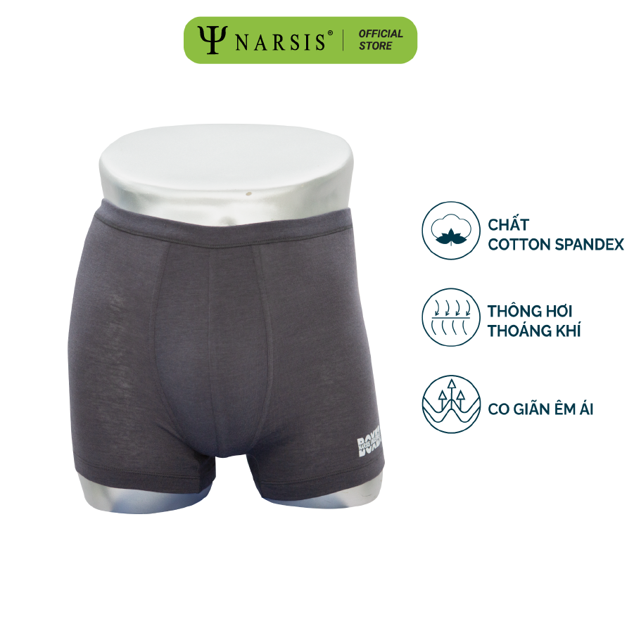 QUẦN LÓT ĐÙI / BOXER NAM NARSIS TÍM THAN - COTTON CO GIÃN 4 CHIỀU CAO CẤP BIGSIZE CÓ LỚP LÓT KHÁN..._thumbnail_5