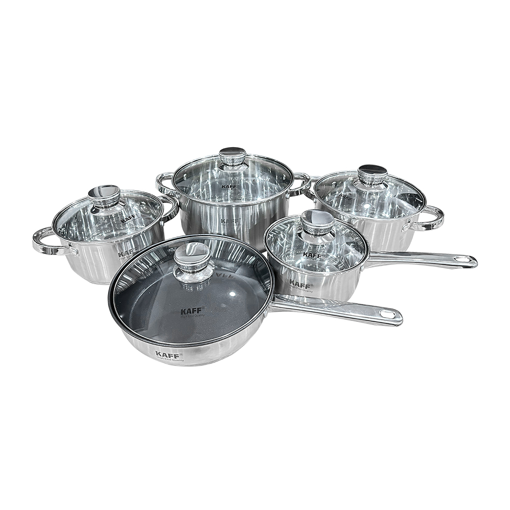 Bộ nồi chảo inox 10 món KF - ST005Fr