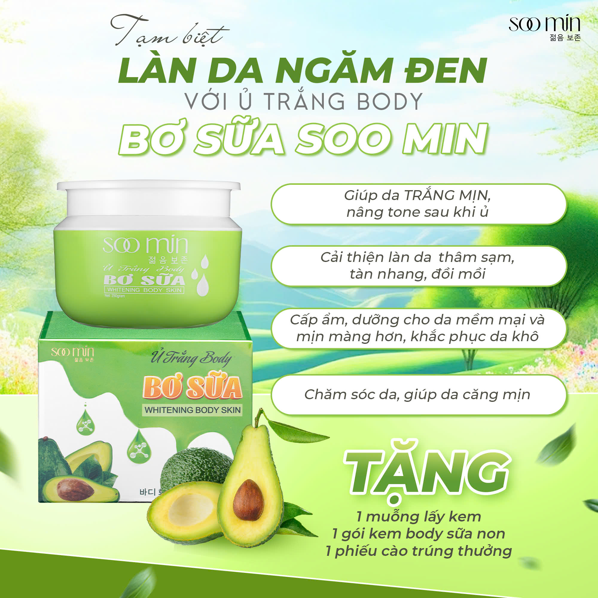 Ủ Trắng Body Bơ Sữa SooMin – Bật Tông Nhanh, Da Mềm Mịn, Hương Thơm Dễ Chịu_thumbnail_3