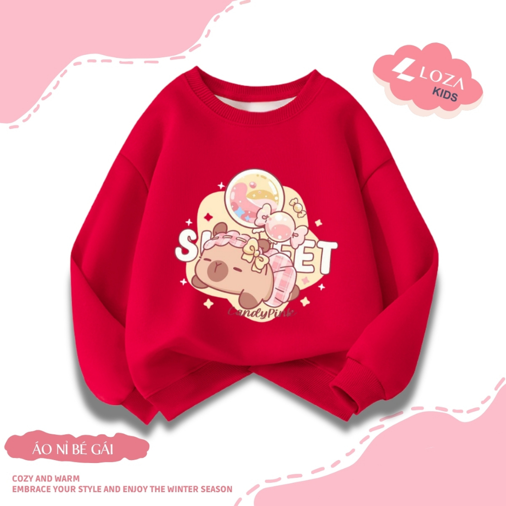 Áo sweater bé gái in hình Capybara - Loza Kids IN004_thumbnail_11