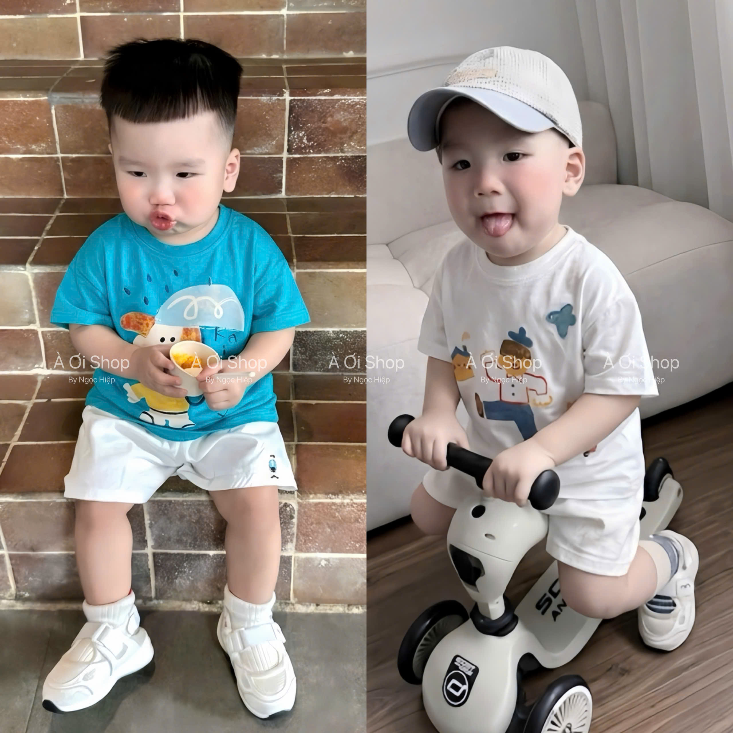 E90 SET 2 ÁO CỘC TAY CHÓ CẦM Ô- A106.291