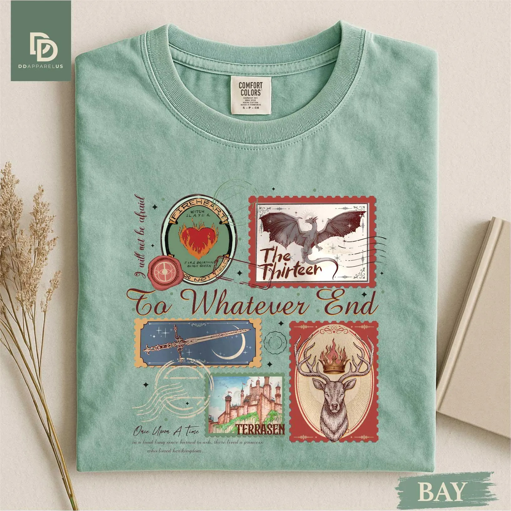 Soft Graphic Tee with Bookish Stamp Design_thumbnail_8