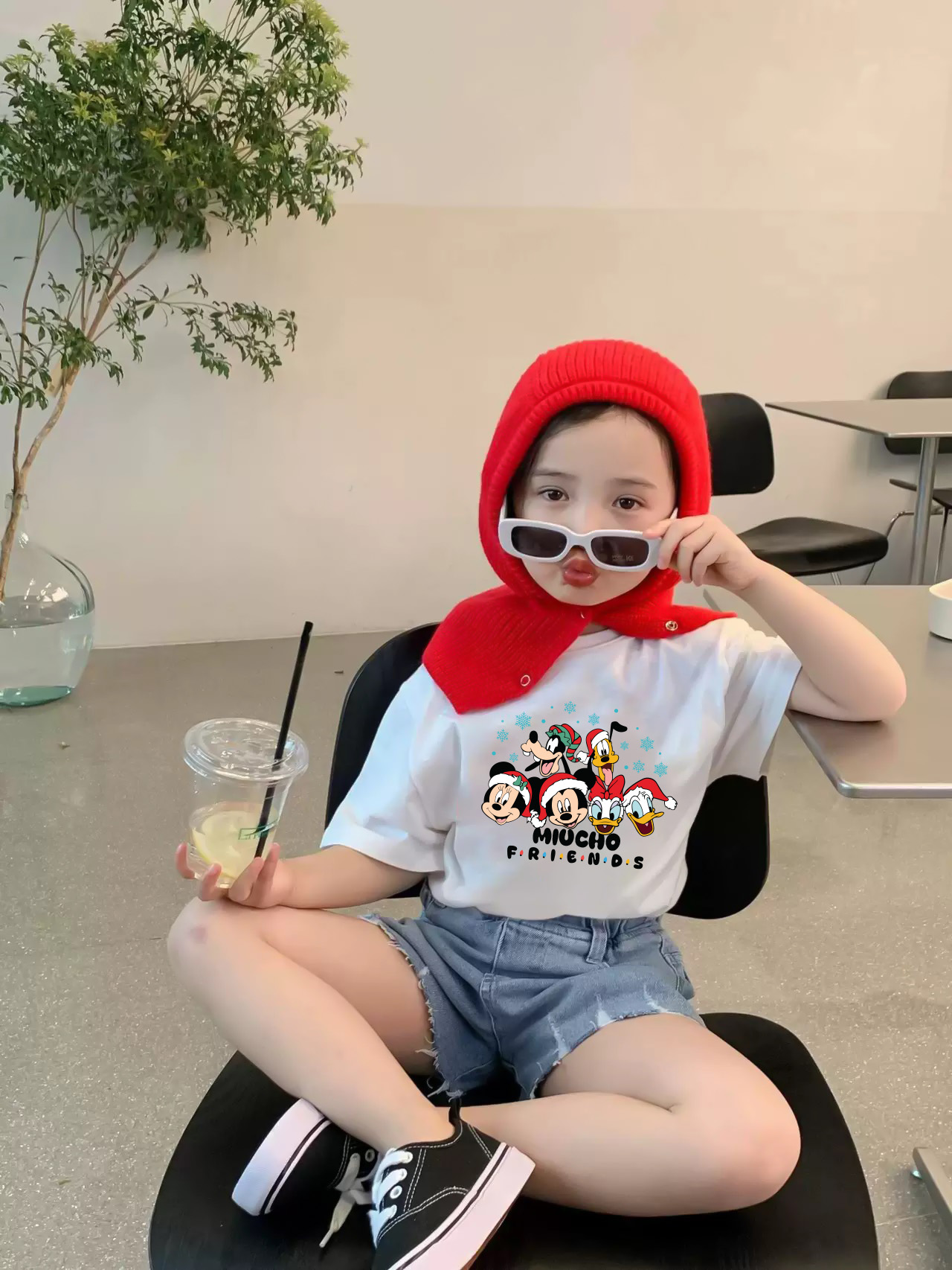 Áo thun bé gái giáng sinh noel from rộng chất vải cotton thoáng mát AED1706 Miucho Kid in graphic_thumbnail_3