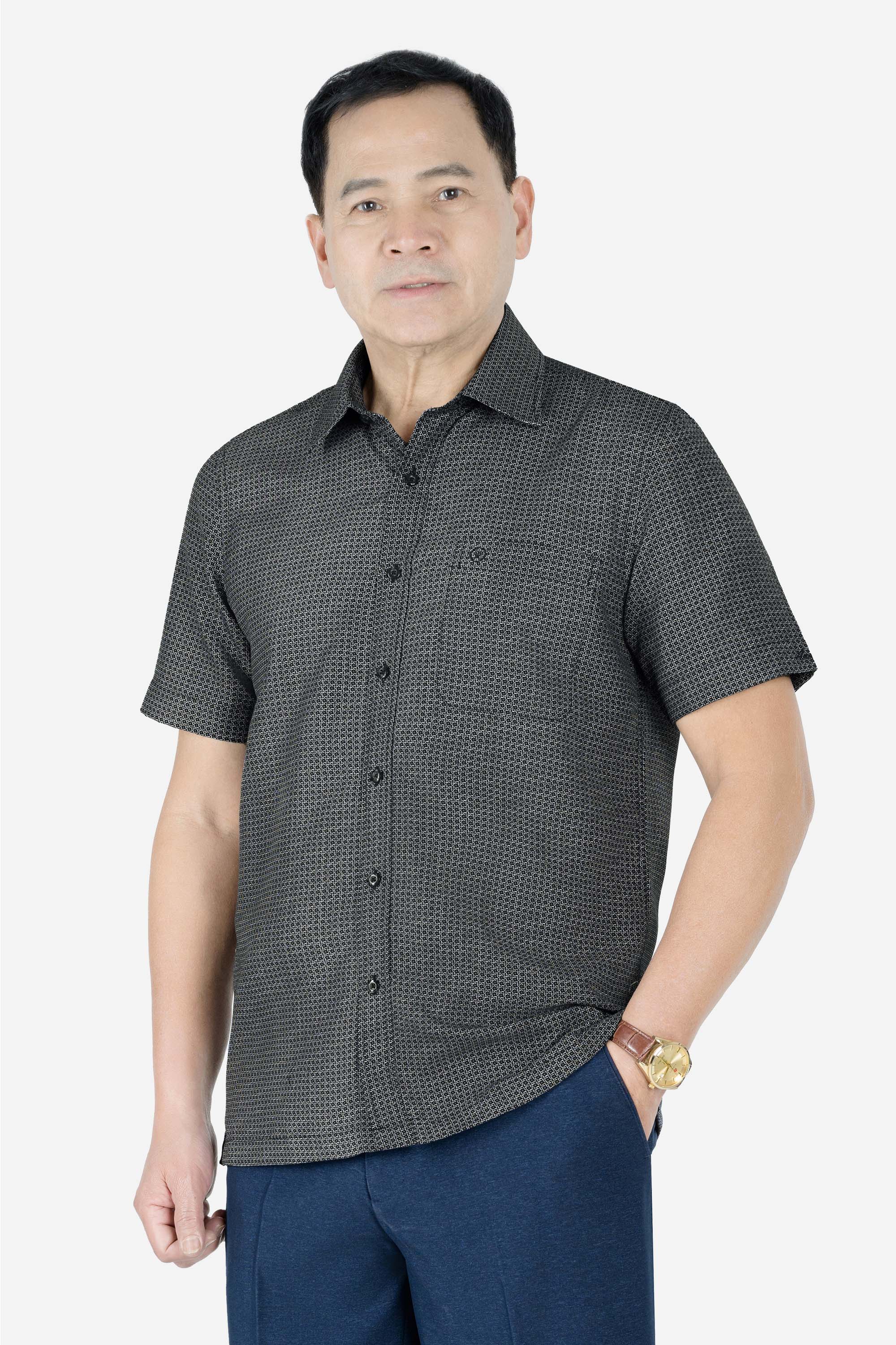 Sơ Mi Họa Tiết Nam Trung Niên ANCHI Chất Liệu Cotton Phom Suông Vạt Ngang Màu Cổ Vịt_thumbnail_16