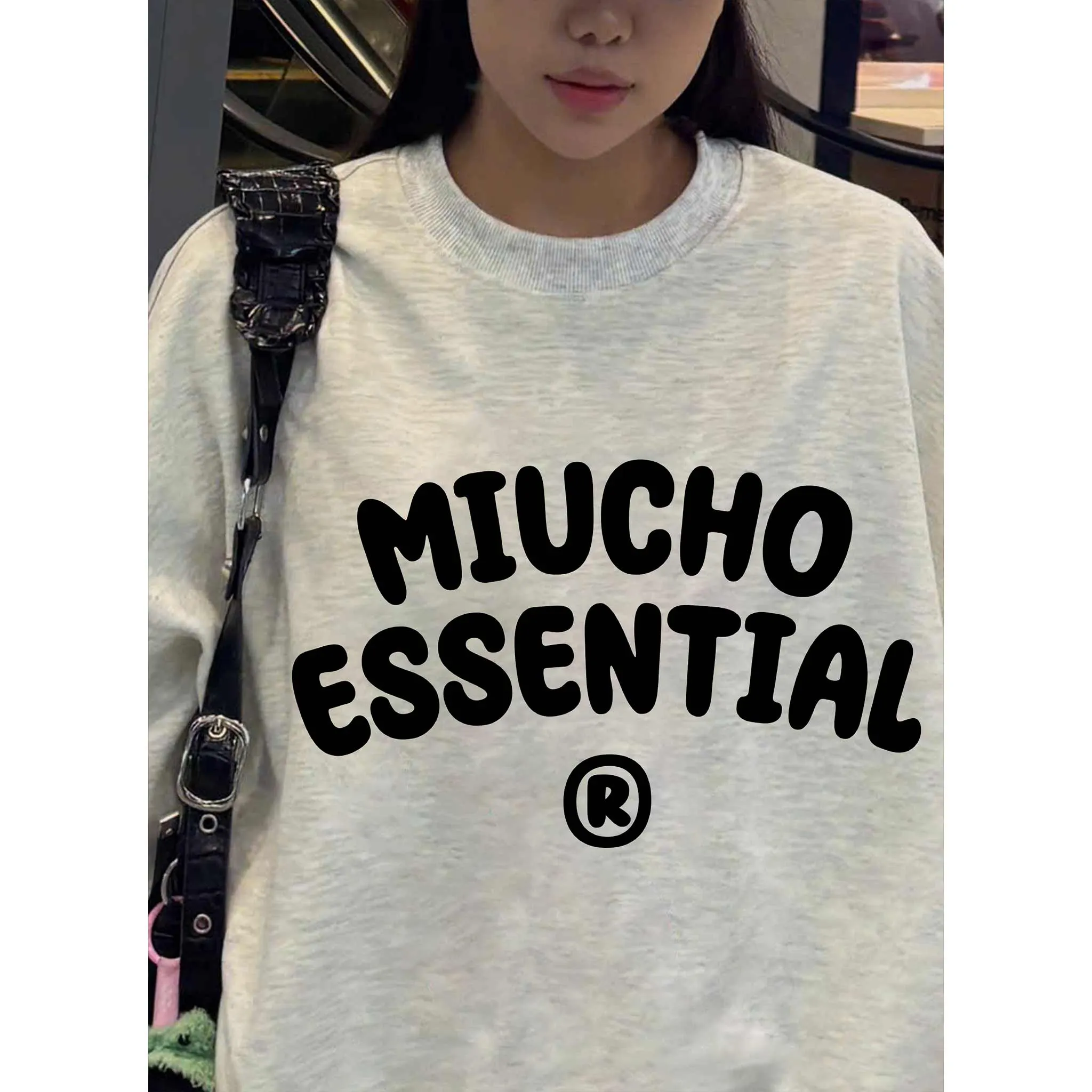 Áo Sweater boxy unisex Miucho Club vải nỉ 2 da cao cấp thoáng mát cổ tròn in chữ basic 2820_thumbnail_3