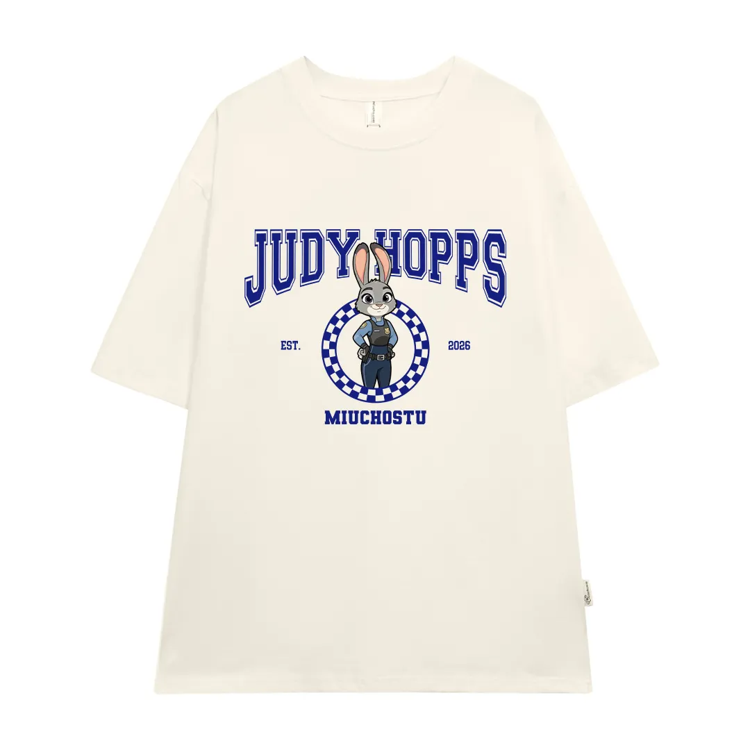 Áo thun cặp đôi form oversize Miucho vải cotton co giãn 2 chiều thoáng mát Judy Hopps in mix 2824_thumbnail_11