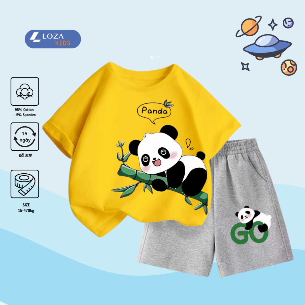 Bộ đồ bé trai in hình Gấu Panda -  Loza Kids SB233_thumbnail_2