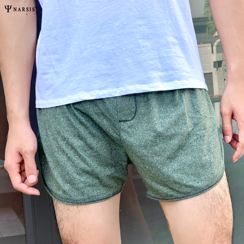 QUẦN ĐÙI NAM MÀU RÊU NARSIS CHẤT LIỆU COTTON CẠP CHUN CO GIÃN THOẢI MÁI S23014 NARSIS CHẤT LIỆU ..._thumbnail_2