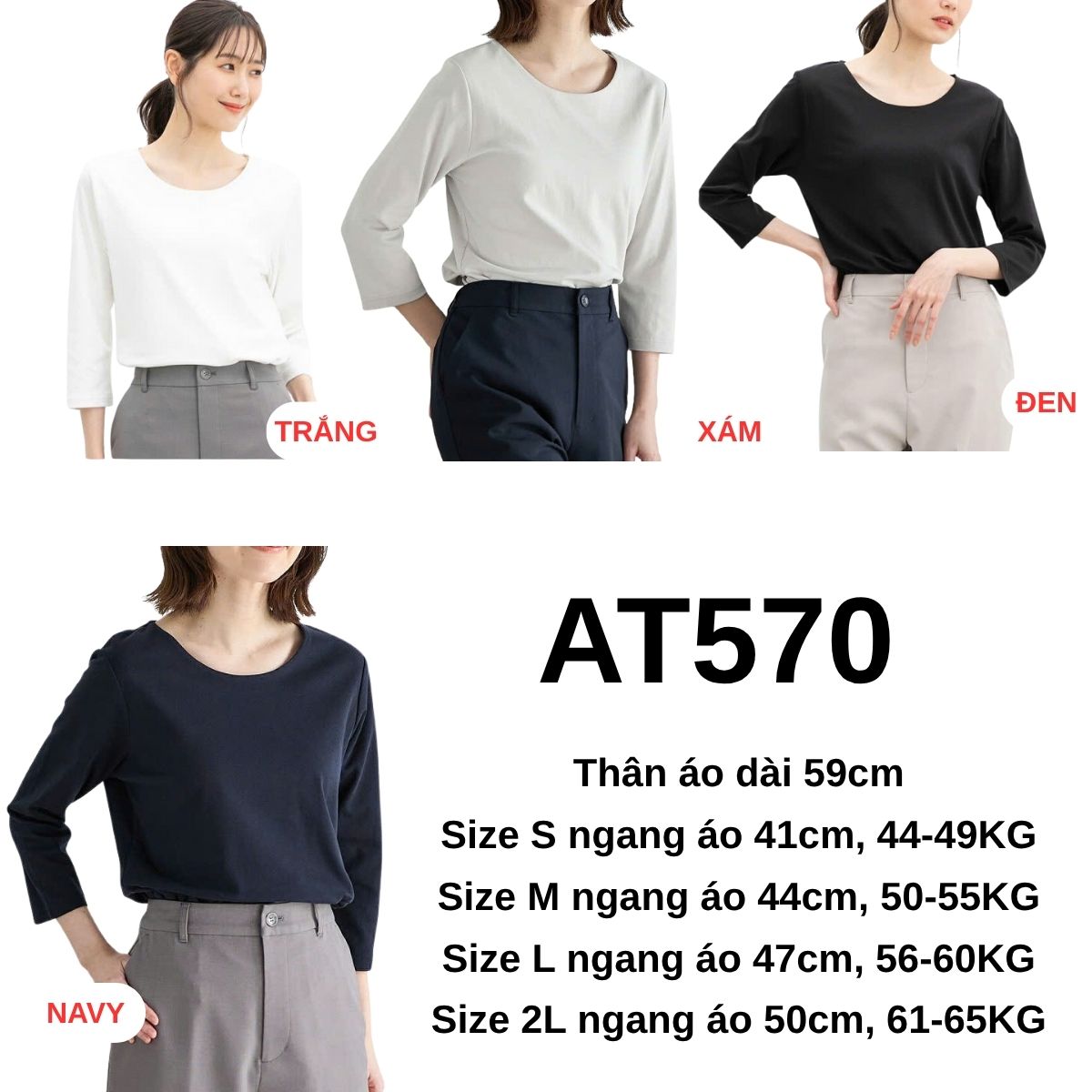 AT570 Áo thun Nhật ( cổ tròn )