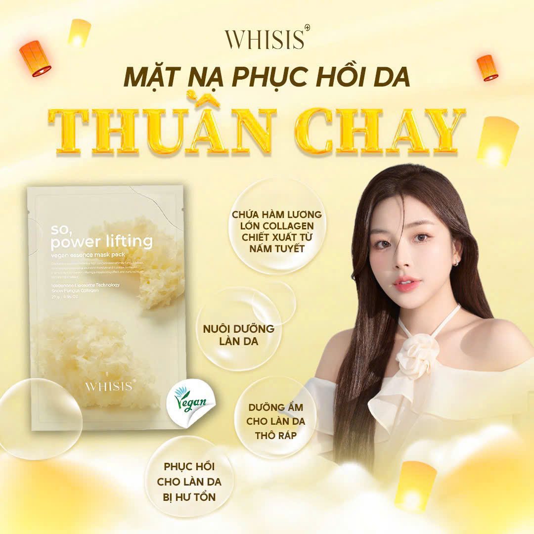 HỘP Mặt Nạ Nâng Cơ Thuần Chay WHISIS So 5 Miếng