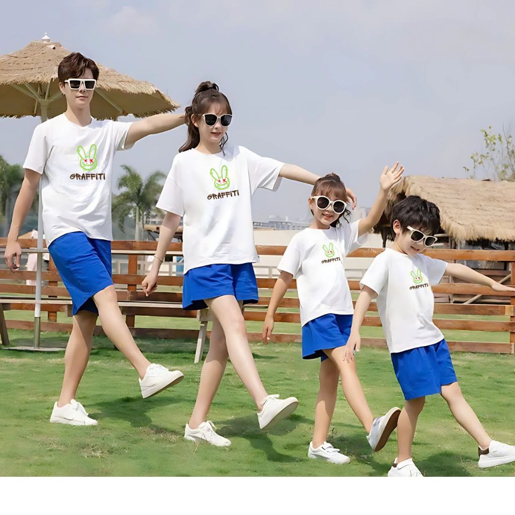 Áo phông gia đình in hình Thỏ - Áo thun đồng phục gia đình 3-4-5 người - Loza RT3035-AT3035_thumbnail_4