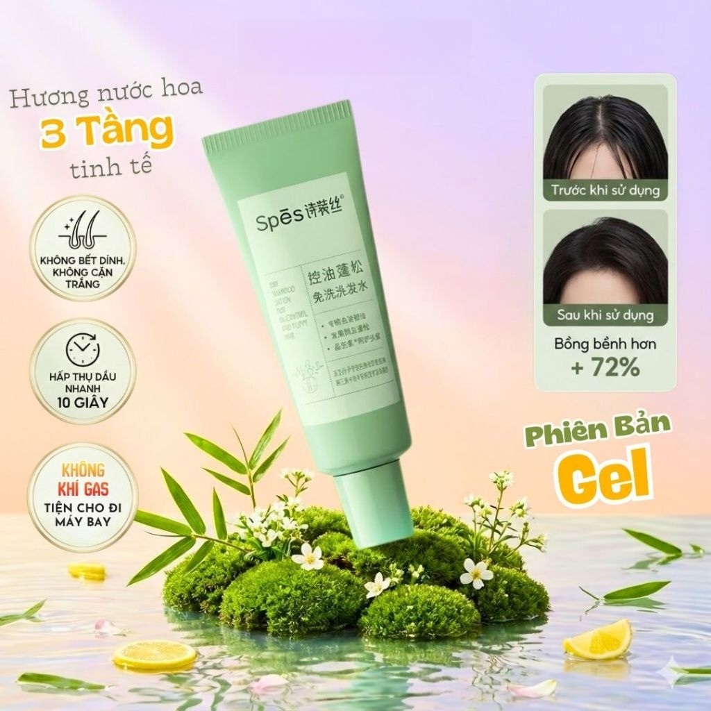 [SPES] Dầu gội khô Spes dạng gel giúp kiềm dầu và làm bồng bềnh cho mái tóc 80ml