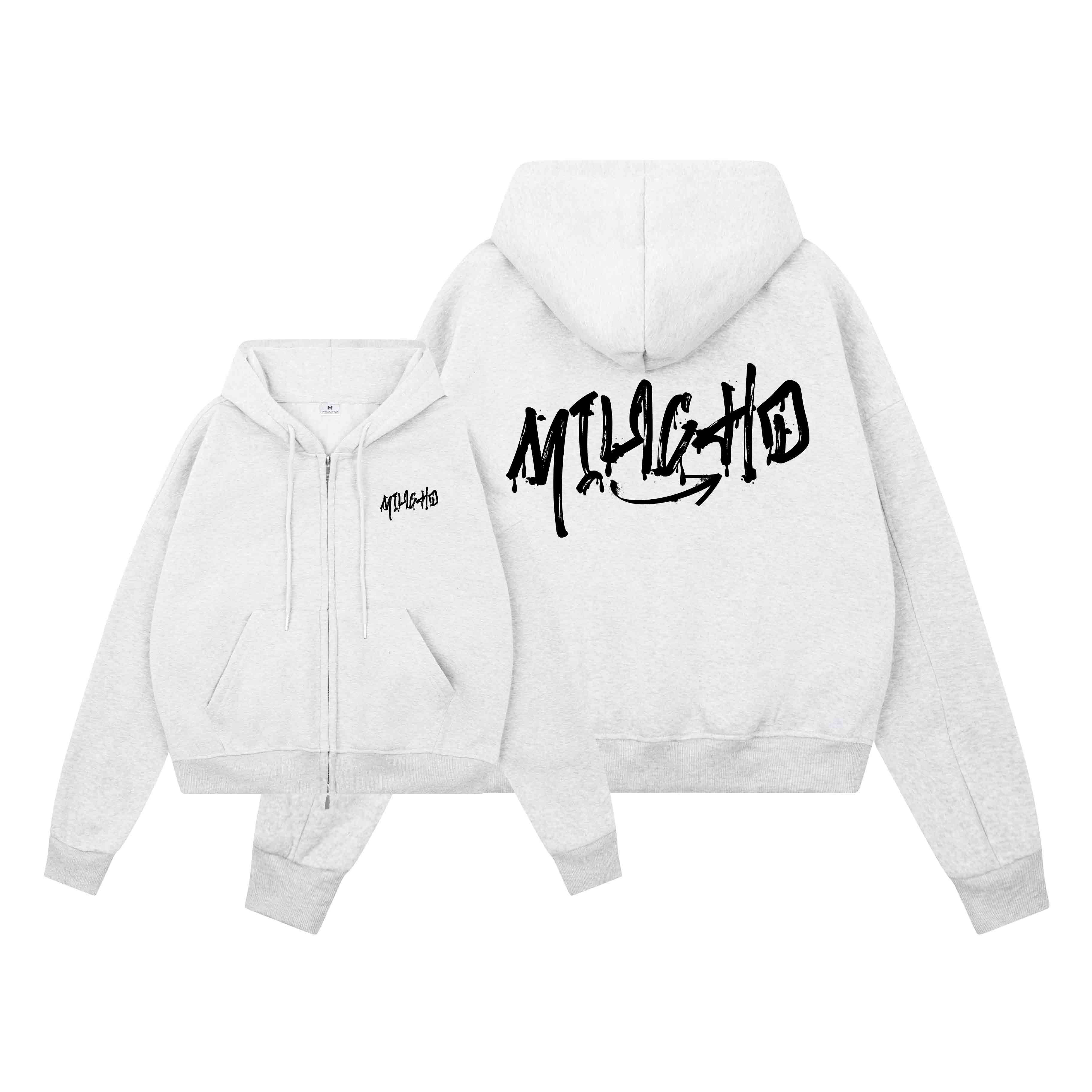 Áo hoodie zip nam localbrand form boxy HXD1607 Miucho Club vải nỉ bông dày dặn in typography_thumbnail_8