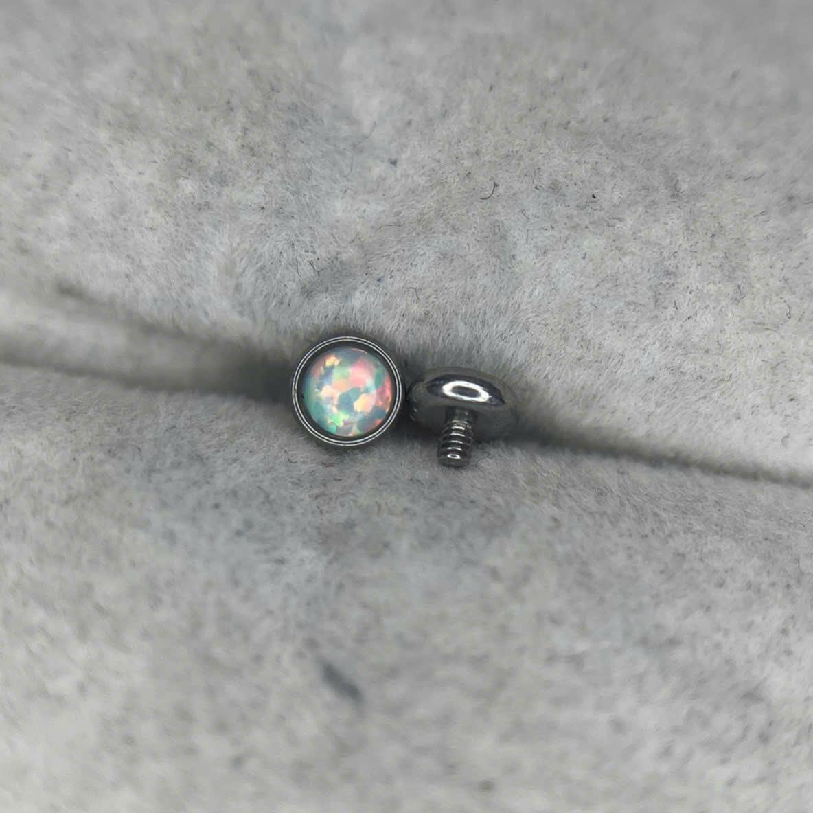 Charm cấy thép y tế opal trắng size 4 thân 1.6_thumbnail_3