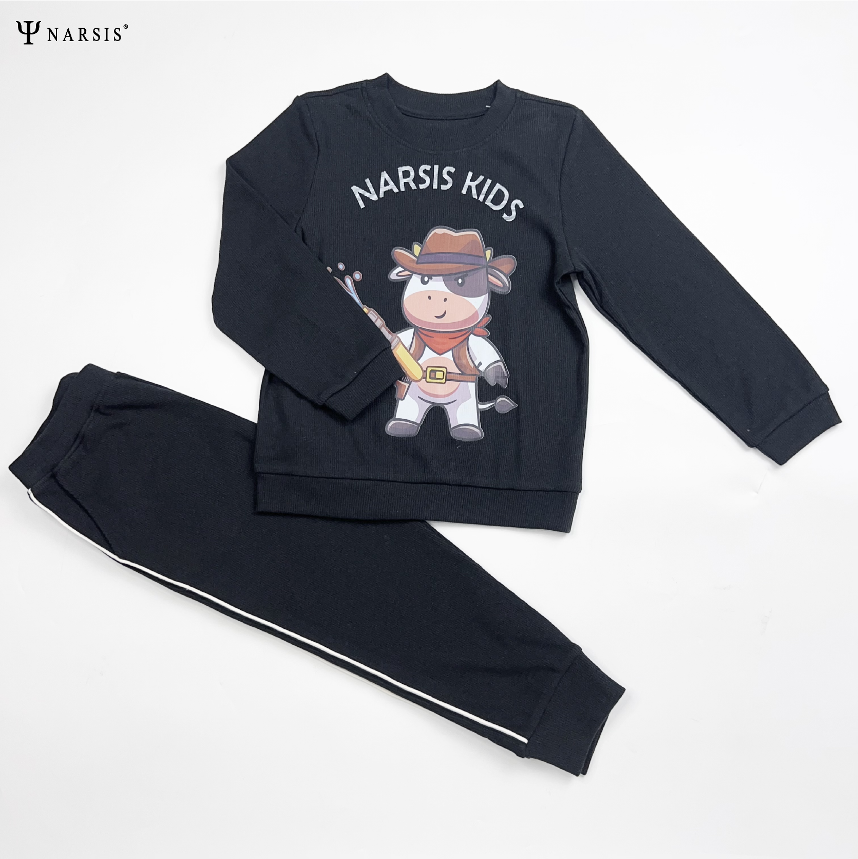 Bộ bé trai Narsis KE2099 dài tay, chất cotton len, giữ nhiệt tốt.