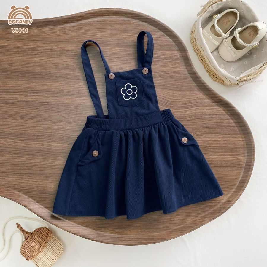 Váy yếm nhung XANH NAVY thêu hoa_thumbnail_2