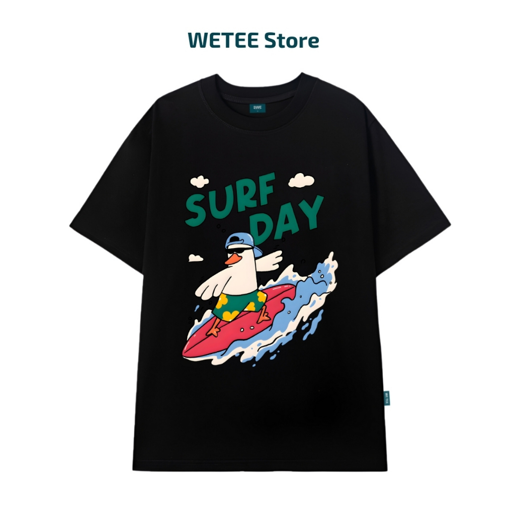 Áo thun unisex UX30-1179 chữ SURF DAY vịt lướt ván dáng oversized local brand WETEE_thumbnail_5