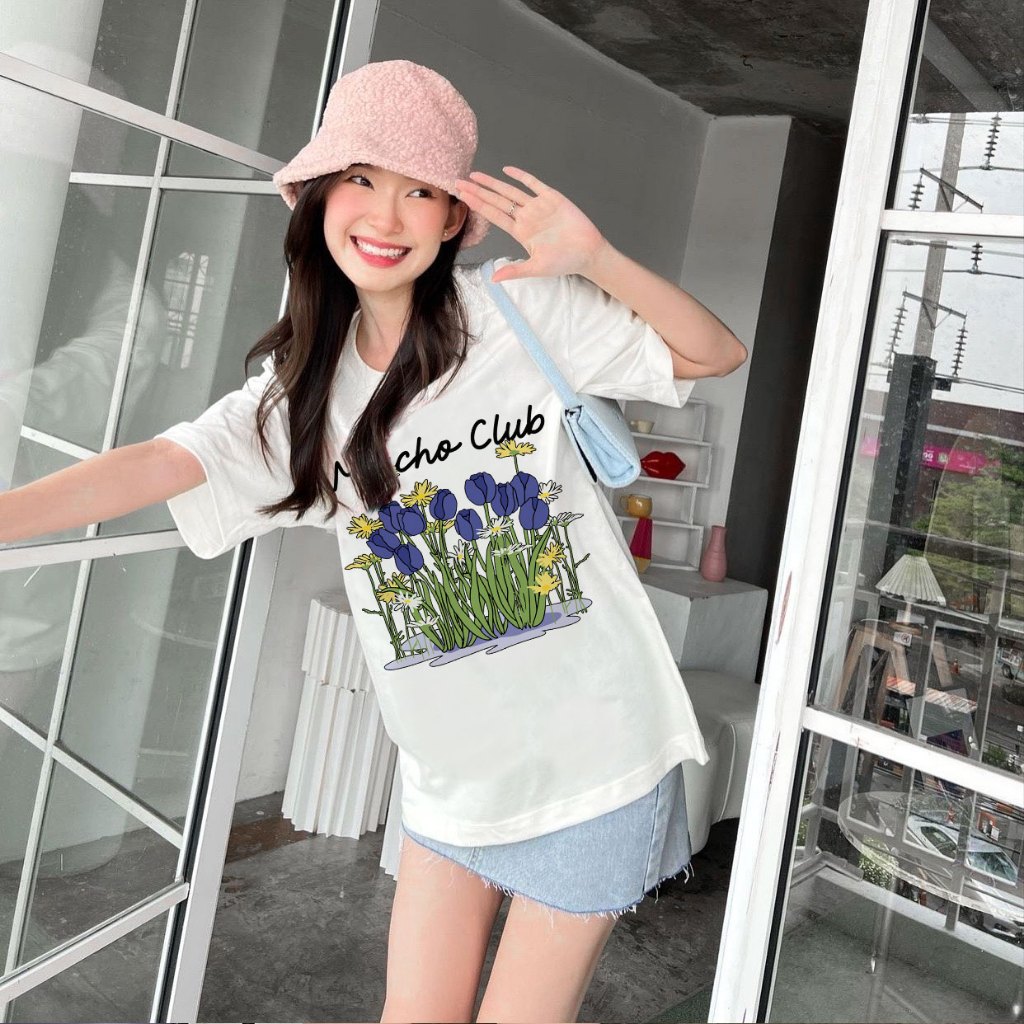 Áo thun local brand form rộng nam nữ vải cotton ATD1155 Miucho tay ngắn cổ tròn in mix_thumbnail_6