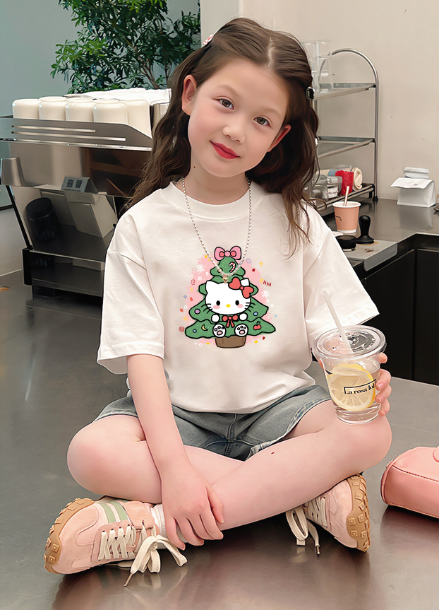 Áo thun bé gái giáng sinh noel from rộng chất vải cotton thoáng mát AED1709 Miucho Kid in artwork_thumbnail_5
