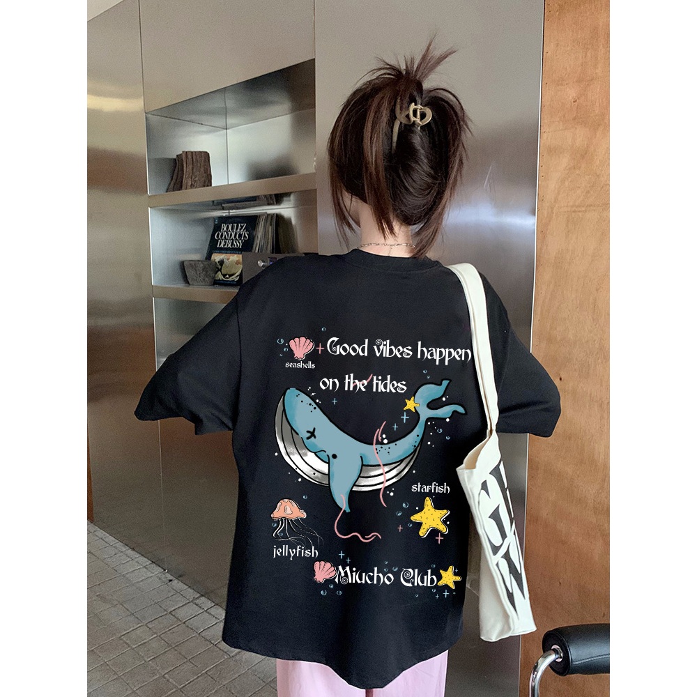 Áo thun form rộng unisex mùa hè ATD1038 Miucho vải cotton tay lỡ cổ tròn in mix_thumbnail_2