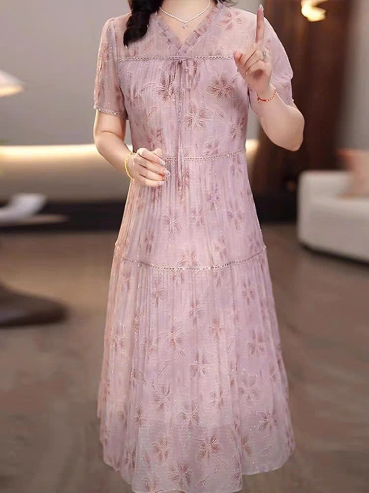 17768-Đầm xòe in hoa 5D hồng nhạt viền ren cách điệu (voan, lót)_thumbnail_1